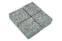 Гранитная брусчатка RKS SLATE Grey Pearl, пиленая 100х100 мм на дорожке | Купить гранитную брусчатку в Твери | Мощение, ландшафтный дизайн